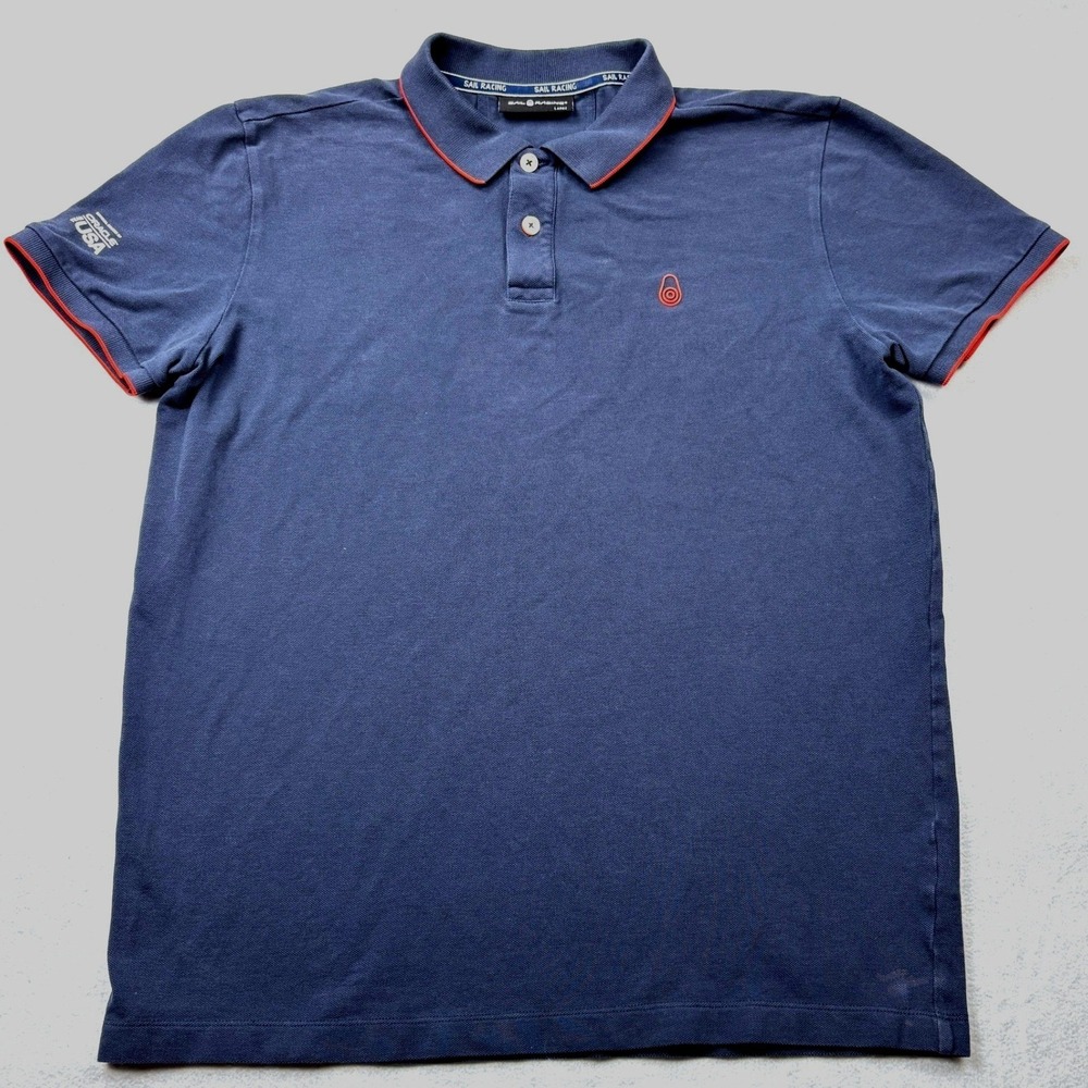 Sail Racing Bloc Polo Mens Large Navy Blue Oracle Team USA Ironshore 1611522 L